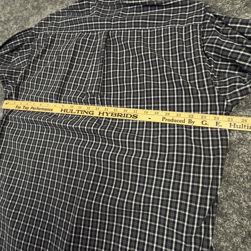 Brooks Brothers 346 Shirt Men's Large Black Gray Plaid  L/S Button Up Down - Picture 6 of 7